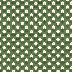 Seamless cute pattern with creative decorative flowers in scandinavian style. Vector cartoon floral pattern