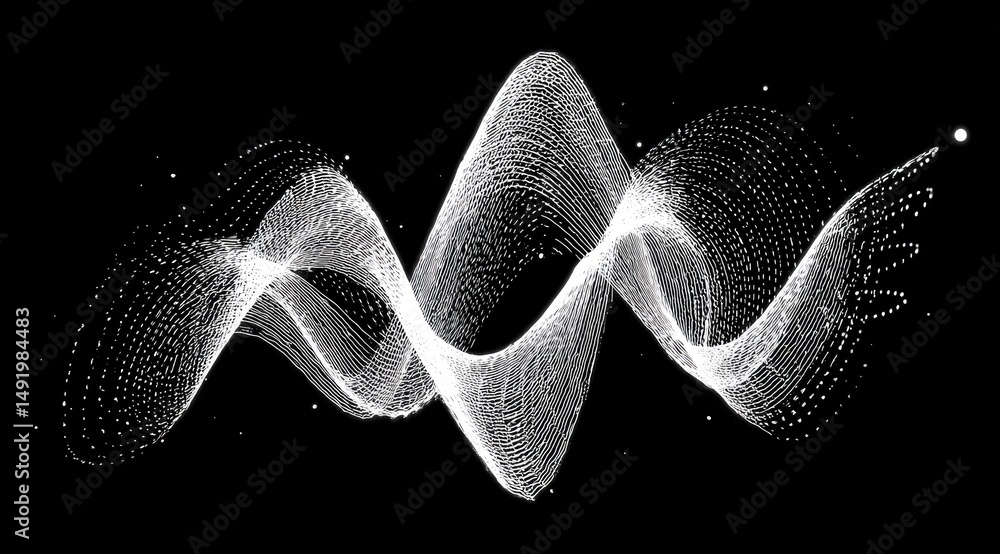 Aufkleber abstract wavy design with flowing lines and dots
