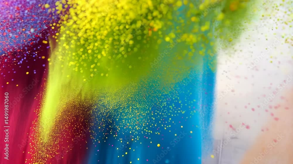 Aufkleber dynamic explosion of vibrant powder paints in motion creating abstract colorful background artwork