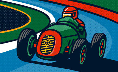 classic cars race pop art design vector art