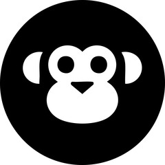 Cute Monkey vector black icon