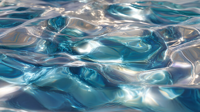 A close up view of rippling water with light reflecting off the surface creating a dynamic texture