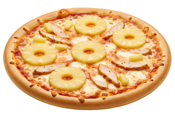 Hawaiian Pizza Delicious Chicken  Pineapple Pizza Recipe Image on Transparent background