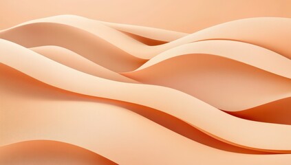 Obraz premium Abstract wavy, peachy, 3D shapes