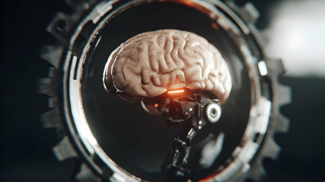 of thought forming around a central glowing brain