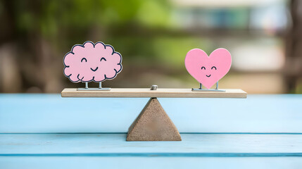 heart balancing on a scale to represent emotional intelligence