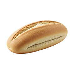 Golden Brown Crusty Bread Roll on White Background