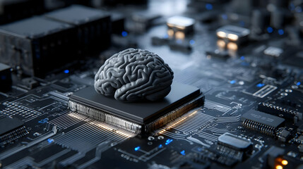 patterns merging with a human brain to represent artificial intelligence