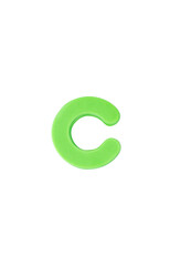 Colored clay shaped like the English letter C. light green, green