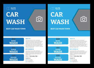 Car wash flyer it color is a  blue and sky  Creative professional car wash flyer brochure design for garage, advertisement, vector, bubbles, background  Car Wash poster templates, A4 size, Car Wash Fl
