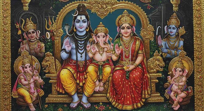 Hindu deities painting