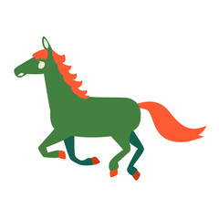 2026年　カラフルな馬のベクターイラスト