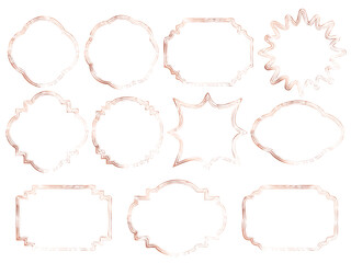 Fototapeta premium フレーム筆3、8桃金