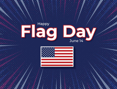 Festive USA Flag Day background featuring the American flag bold text and a starburst pattern Ideal for June 14 celebrations patriotic designs and national holiday promotions - Powered by Adobe