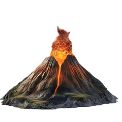 Erupting Volcano Image on white background © ibrahimmaryam