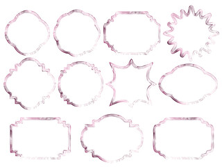 Fototapeta premium フレーム筆3、3ピンク