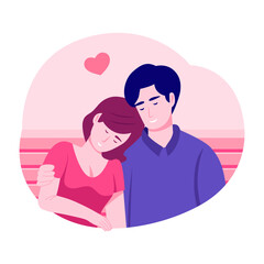 A flat style illustration showing tender love