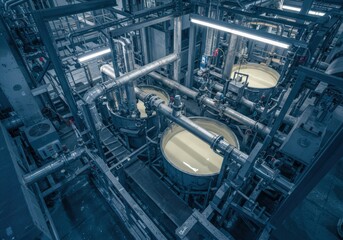 Intricate Industrial Machinery A Glimpse into a Complex Manufacturing Process, Showcasing Precision and Efficiency.