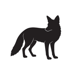 Playful Fox Silhouette Vector Image