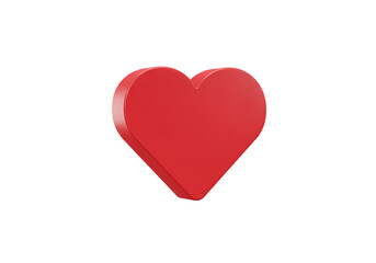 Red Heart 3D Heart Icon Love Symbol Valentines Day Romantic Graphic on Transparent background