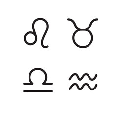 Horoscope Line Symbol Bundle