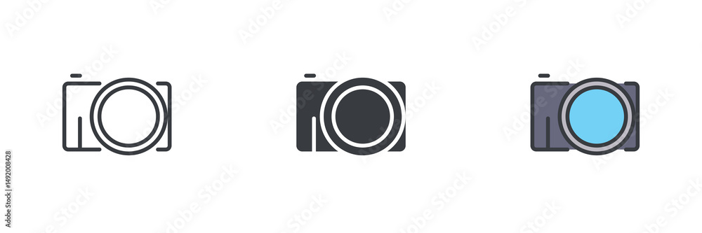 Aufkleber camera different style icon set