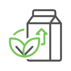 Eco-Friendly Packaging container icon with plant element for eco-conscious product design, zero waste blogs, green business websites and environmental branding