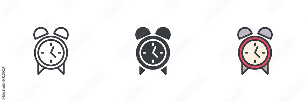 Poster Alarm clock different style icon set
