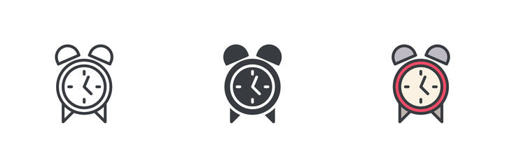 Alarm clock different style icon set