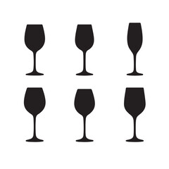 Unique Wine Glass Silhouette Set