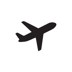 Obraz premium Airplane Solid Black Vector Art