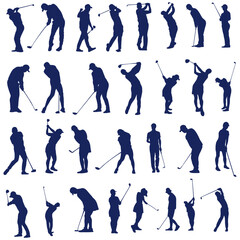 イラスト素材：スポーツシルエットゴルフ