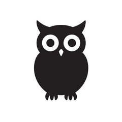 Wise Owl Solid Black Vector Icon