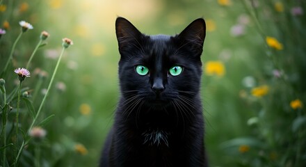 Emerald Gaze in the Meadow AI Generated