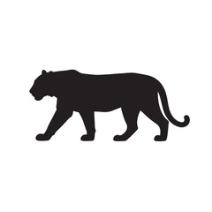 Obraz premium Powerful Tiger Solid Black Vector