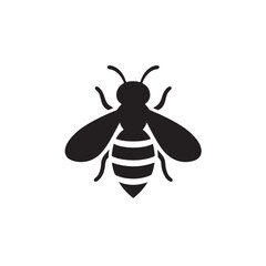 Minimal Bee Vector Silhouette Icon