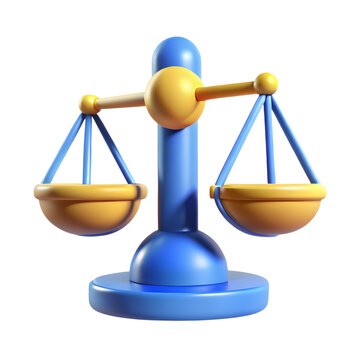 A 3d gold render presents the scales of justice, a symbol of legal balance isolated on white for comparison