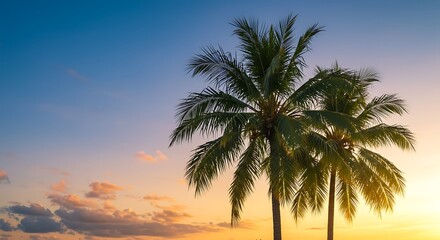 Golden Hour Palms AI Generated