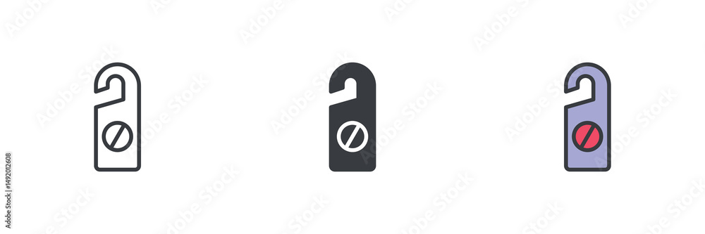 Poster do not disturb door hanger different style icon set