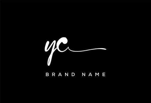 YC letter beauty handwriting vector logo.
