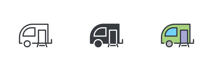 Caravan different style icon set