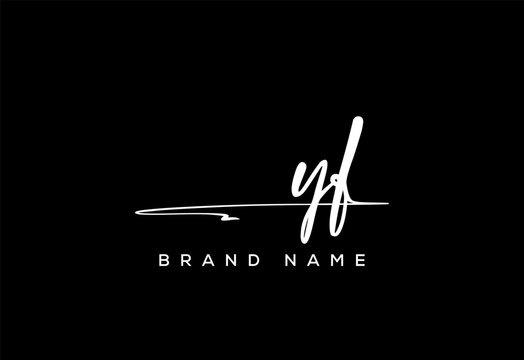 YF letter beauty handwriting vector logo.