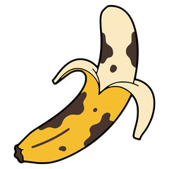 rotten banana fruit nature flat color vector illustration template design