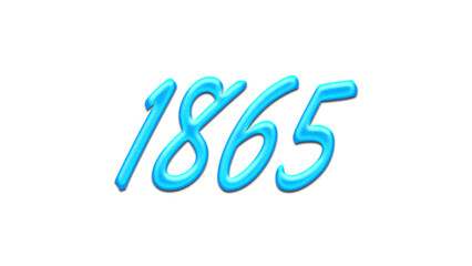 Glowing blue effect of number 1865 on white background.