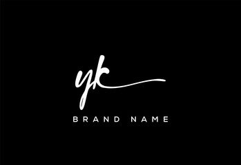 YK letter beauty handwriting vector logo.