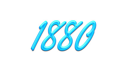 Glowing blue effect of number 1880 on white background.