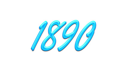 Glowing blue effect of number 1890 on white background.