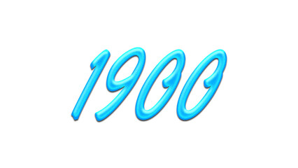 Glowing blue effect of number 1900 on white background.