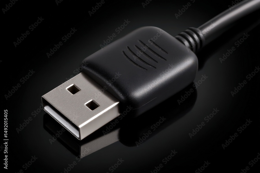 Aufkleber close-up view of a usb connector cable showcasing its sleek design and connectivity features highlig
