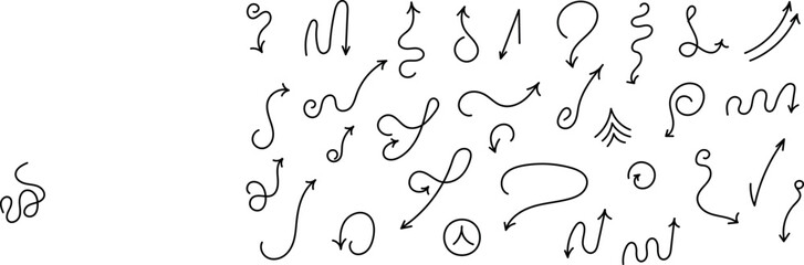 Arrow hand draw style lines style